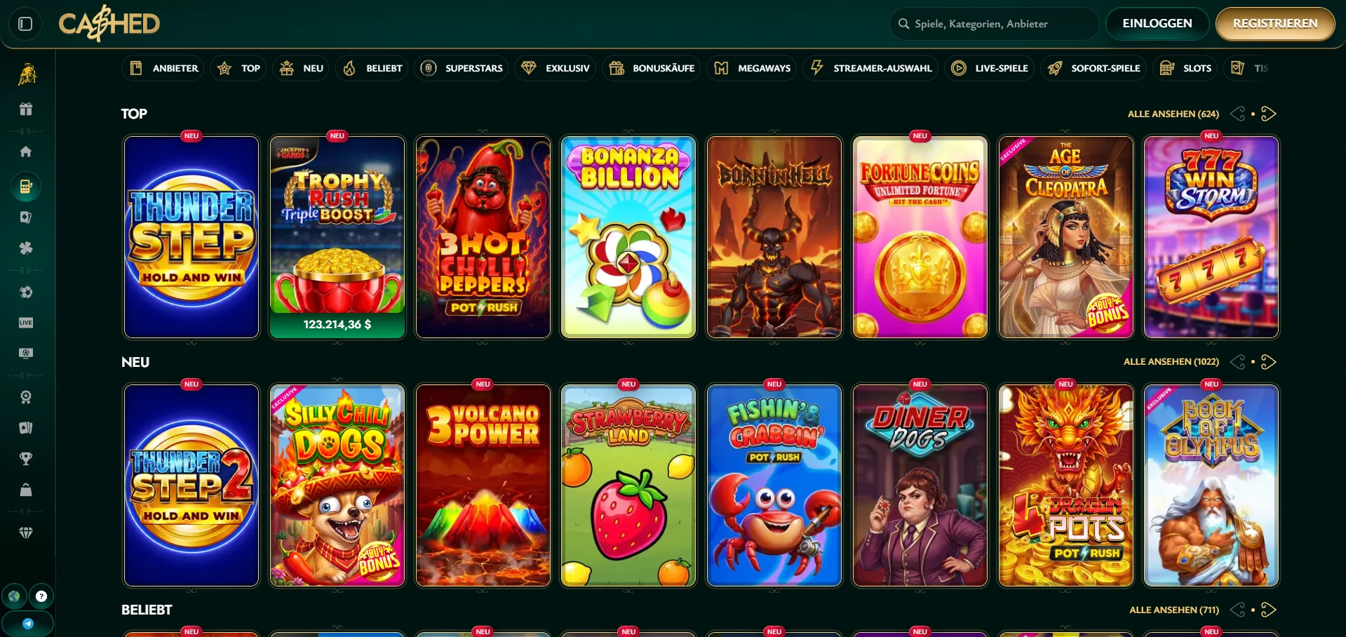 Cashed Casino Spiele